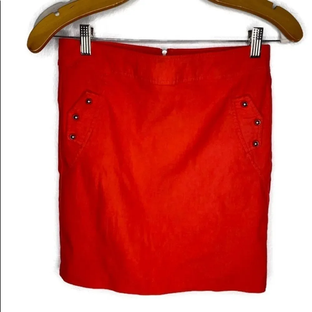 Must Have Orange Mini Skirt with Silver Studs S